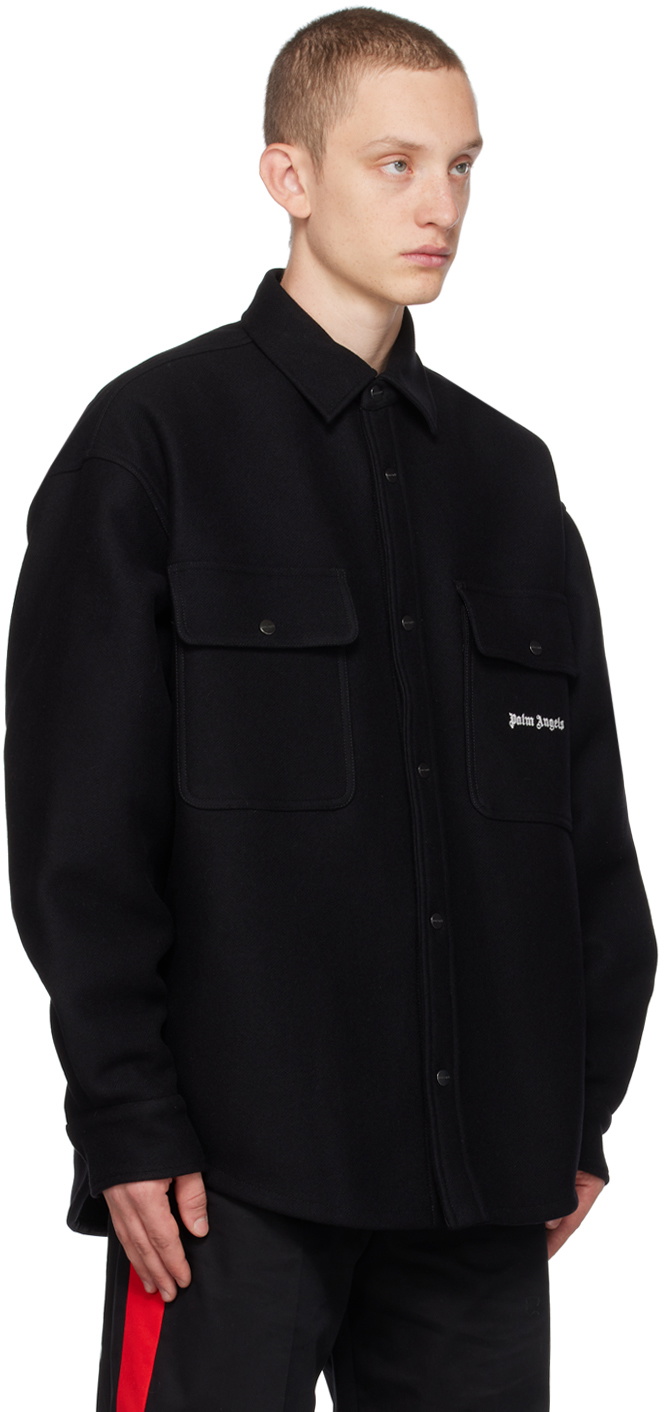 Palm Angels Black Embroidered Jacket Palm Angels