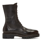 Guidi Brown Leather Lace-Up Boots