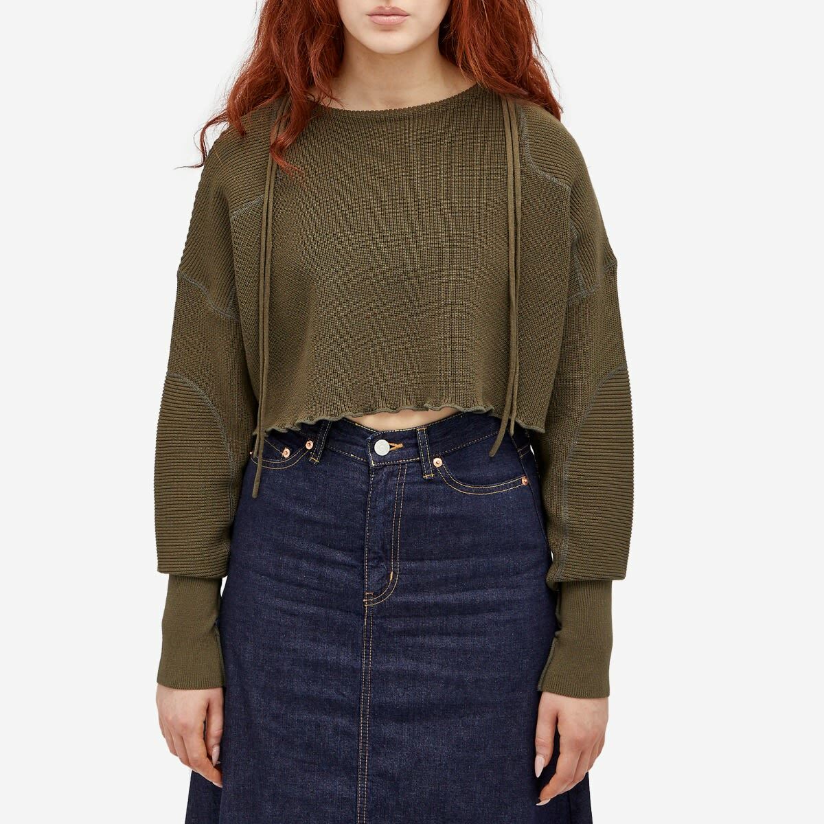 Beams Boy Women's Short Pullover in Olive 