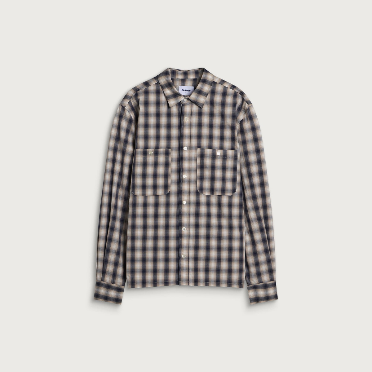 Butter Goods Men's Shadow Plaid Shirt in Tan