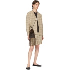 Bode Tan Schoolhouse Plaid Rugby Shorts