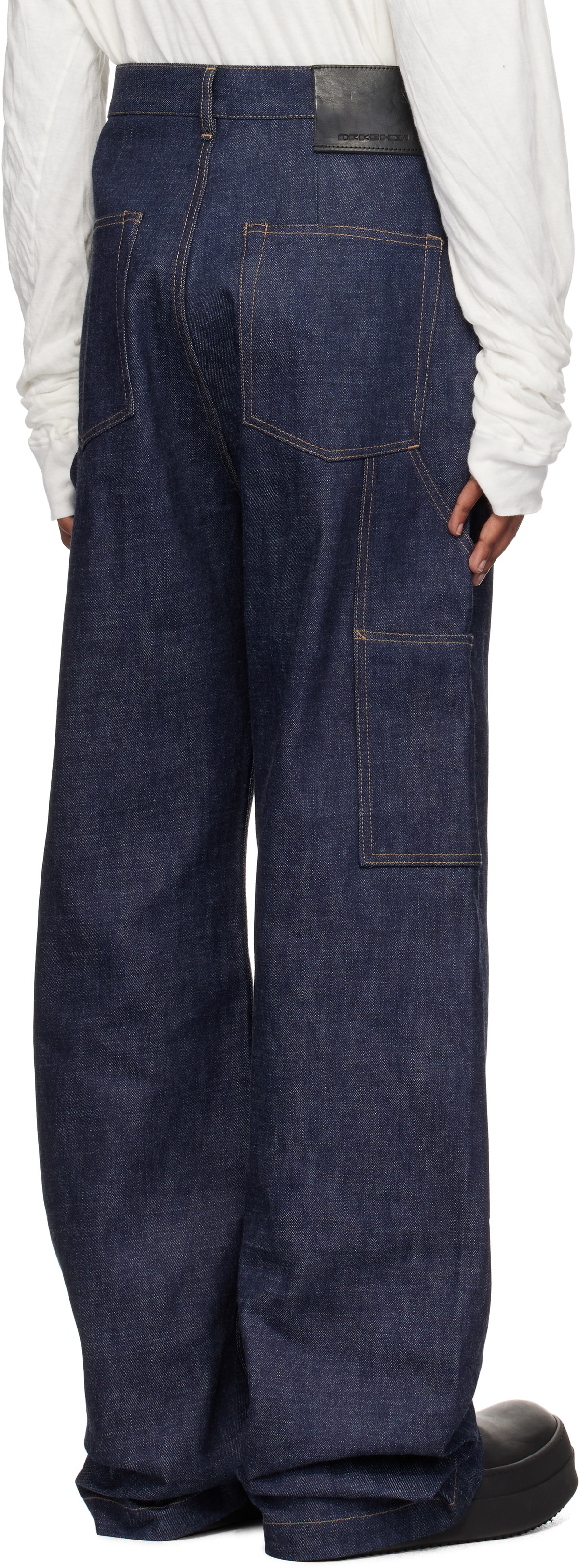 Rick Owens DRKSHDW Indigo Porterville Double Knee Geth Cut Jeans