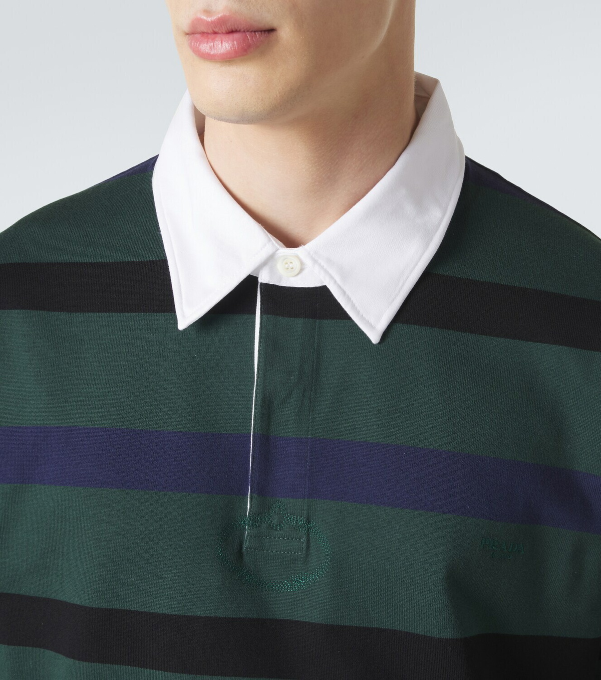 Prada Striped cotton polo shirt