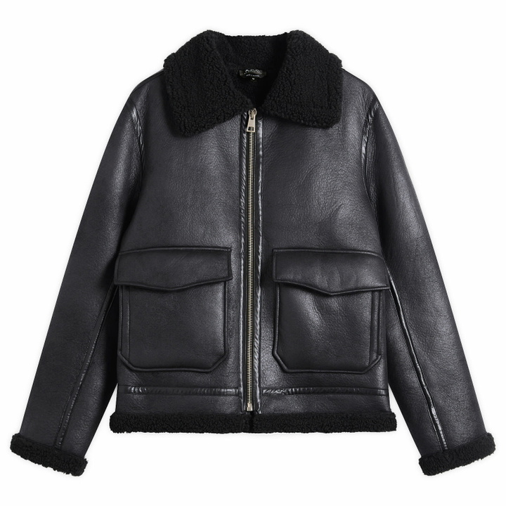 Photo: A.P.C. Men's Tommy Faux Shearling Jacket in Black