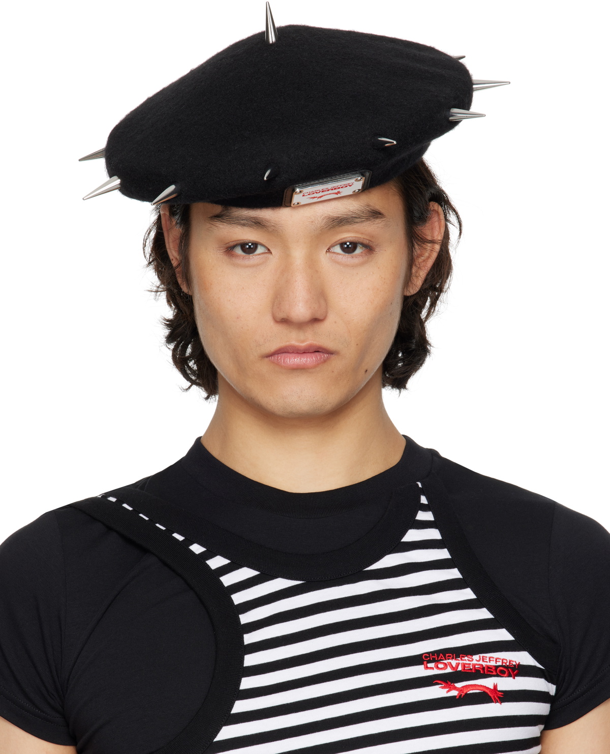 Charles Jeffrey LOVERBOY Black Spikey Beret Charles Jeffrey Loverboy