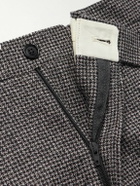 De Petrillo - Slim-Fit Pleated Houndstooth Virgin Wool Trousers - Gray