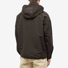 Auralee Men's Washi Zip Hooded Jacket in Dark Brown