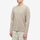 Homme Plissé Issey Miyake Men's Pleated Long Sleeve Top in Sand Beige