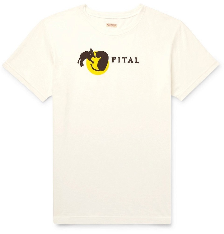 Photo: KAPITAL - Logo-Print Cotton-Jersey T-Shirt - White