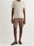 UMIT BENAN B - Straight-Leg Linen Shorts - Brown