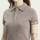 Acne Studios Women's Kalissa Double Archetypes Polo in Light Brown Melange