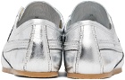 Dries Van Noten Silver Leather Sneakers