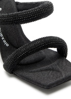Alexander Wang Julie 105 Crystal-embellished Tubular Denim Sandals Dark Grey