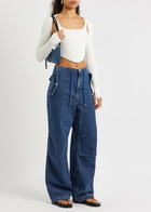Dion Lee Parachute Wide-leg Jeans Blue