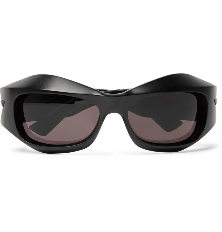 Photo: Bottega Veneta - Mask D-Frame Rubber and Acetate Sunglasses - Black