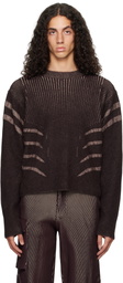 Charlie Constantinou Brown Mohair & Wool Blend Plated Sweater