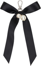 Simone Rocha Black Bow & Faux-Pearl Bag Charm Keychain