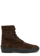 Tods Winter Gommino Suede Ankle Boots Brown
