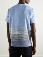 Missoni - Space-Dyed Cotton and Linen-Blend Piqué T-Shirt - Blue