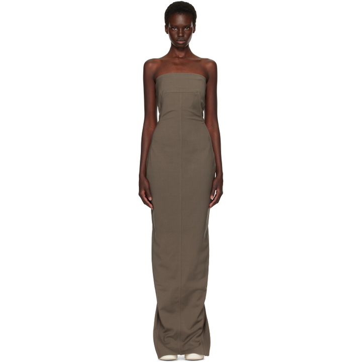 Photo: Rick Owens Gray Tower Bustier Maxi Dress
