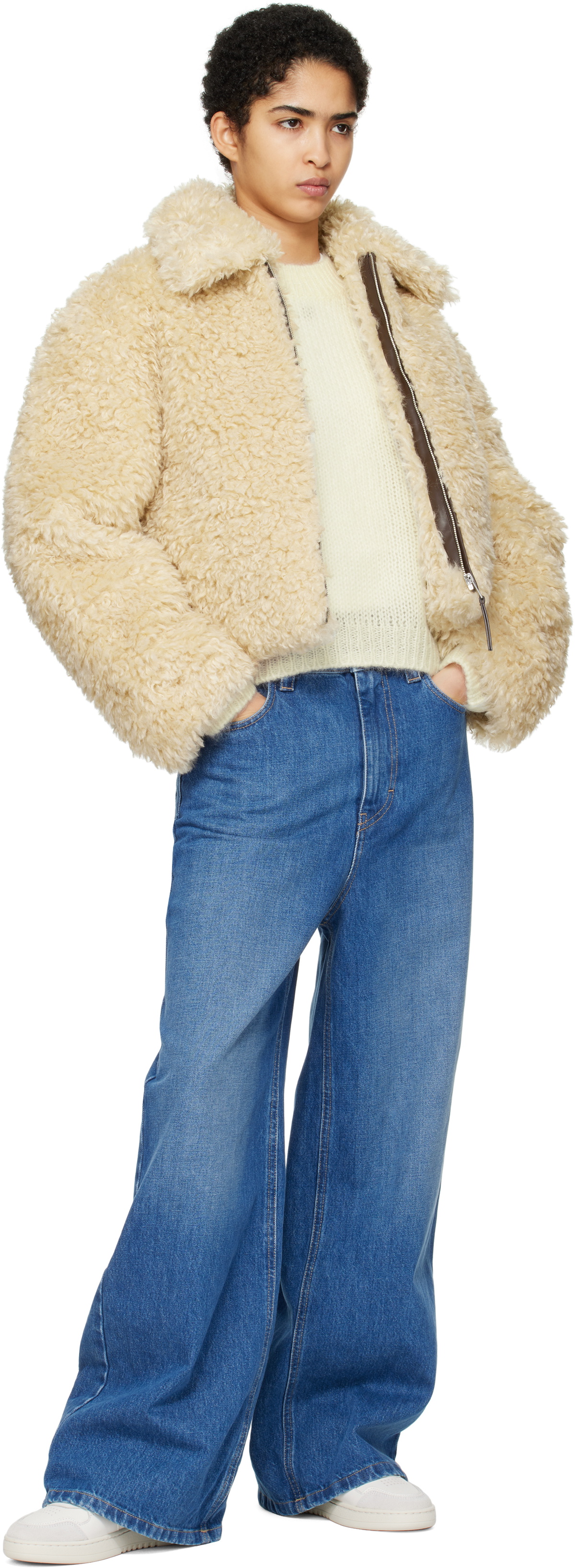 Axel Arigato Beige Dakota Faux-Shearling Jacket