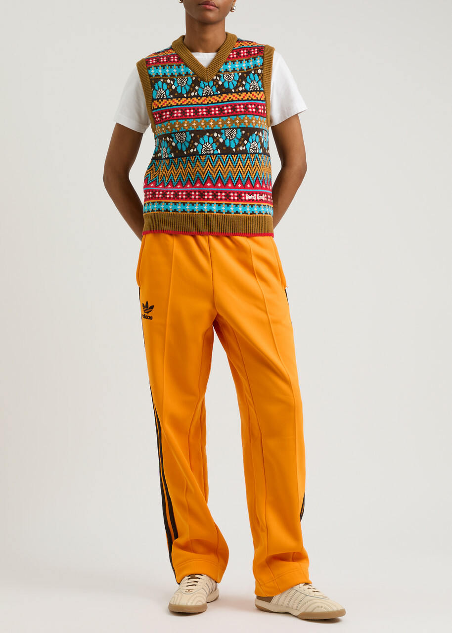 Adidas X Wales Bonner Logo Intarsia Knitted Vest Multicoloured