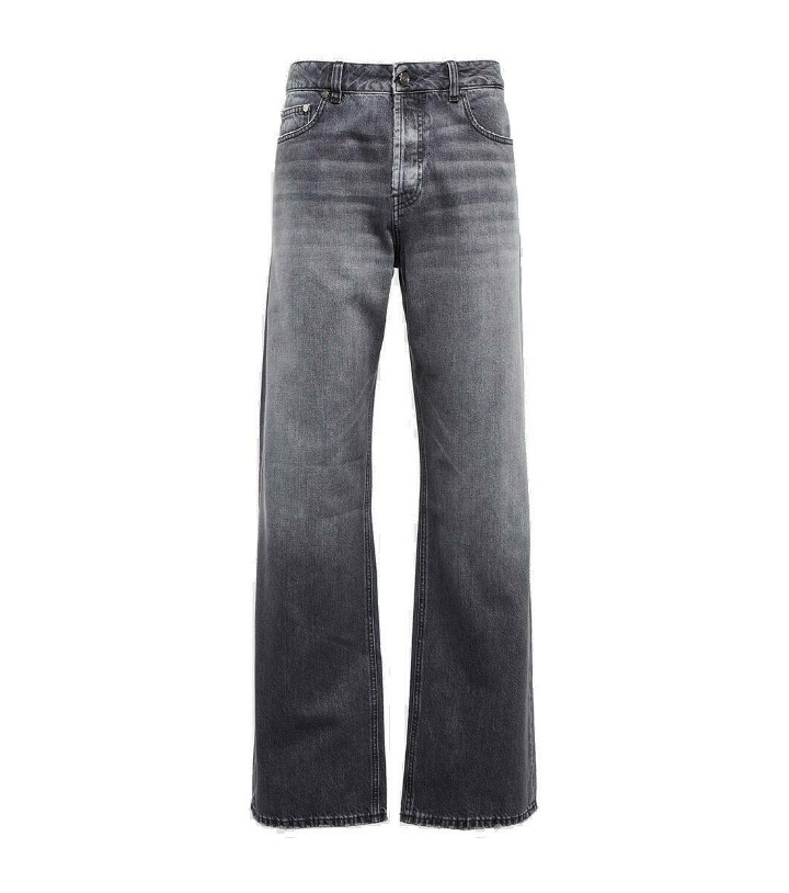 Photo: Due Diligence Wide-leg distressed jeans