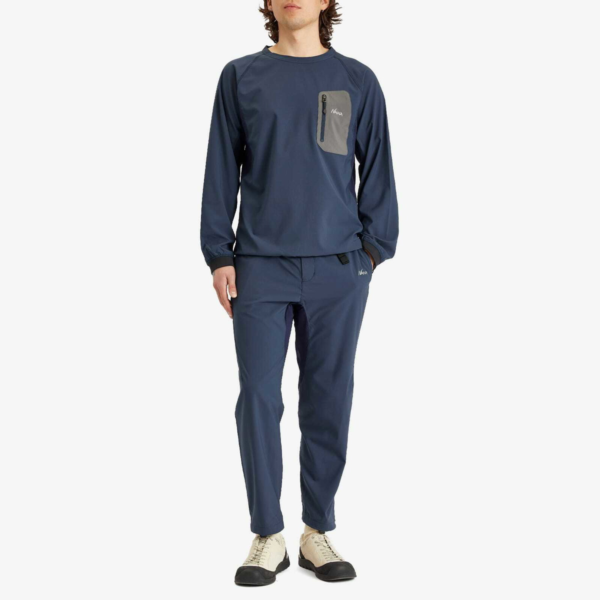NANGA Men's Hybrid Flex Long Sleeve Top in Navy Nanga