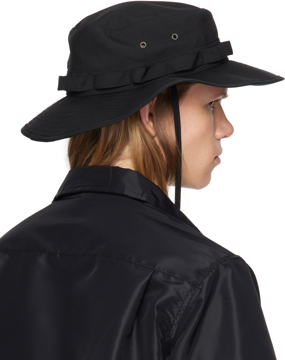 帽子 sacai 22SS Double Brim Bucket Hat BLK/3 SACAI: Men's Pocket Double Brim Hat / Nylon Twill (Black001