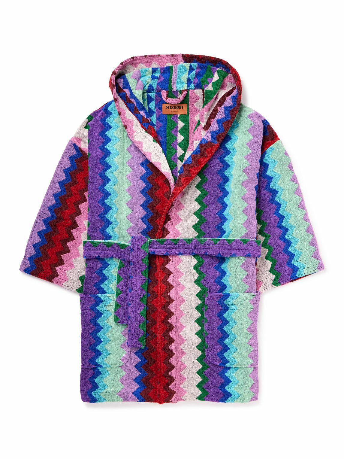 Missoni Home Chantal Striped CottonTerry Jacquard Hooded Robe