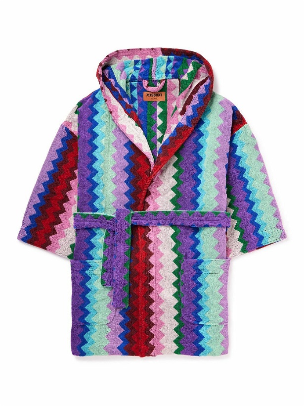 Photo: Missoni Home - Chantal Striped Cotton-Terry Jacquard Hooded Robe - Multi