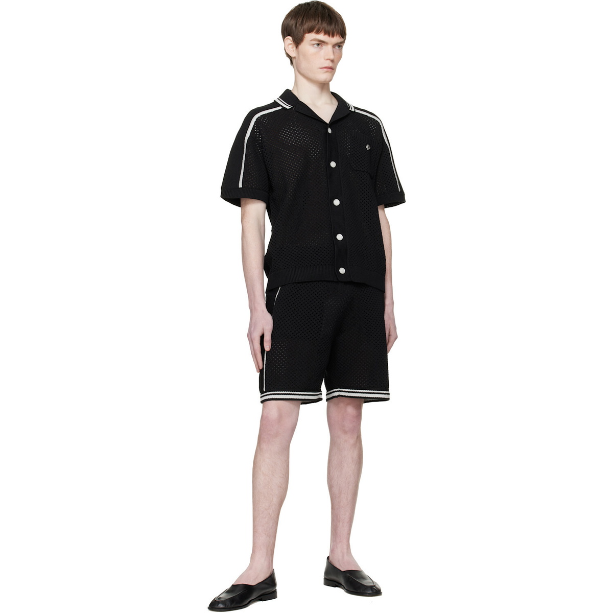Casablanca Black Short Sleeve Mesh Shirt