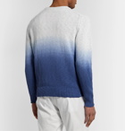 Altea - Dégradé Cotton and Linen-Blend Sweater - Blue