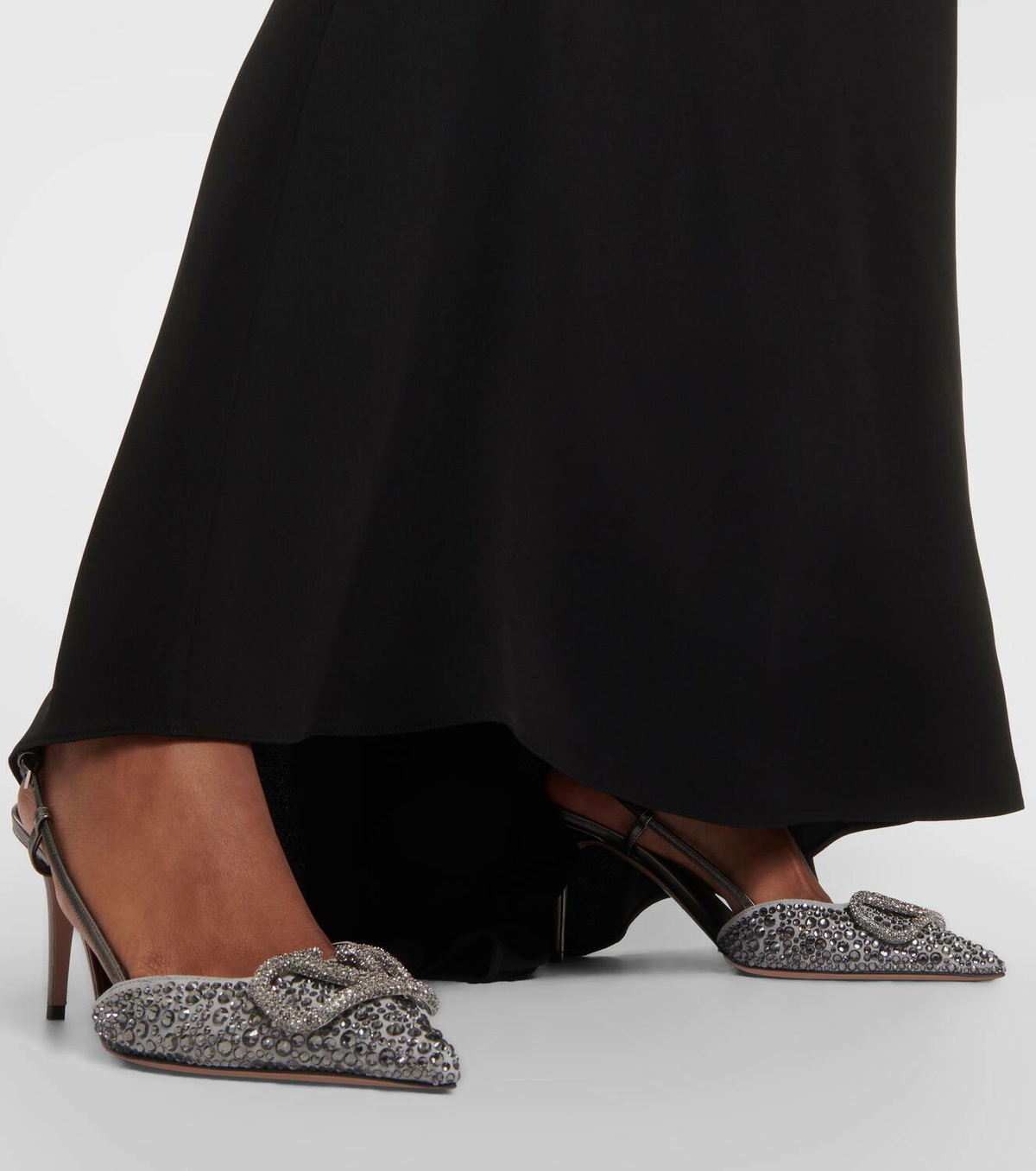 Valentino Garavani VLogo Signature 80 embellished slingback