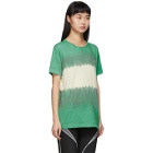 Off-White Green and White Tie-Dye Skinny Arrows T-Shirt
