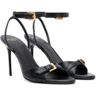 BALMAIN Black Anthem Leather Heeled Sandals