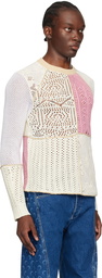 Marine Serre Beige & Pink Regenerated Sweater