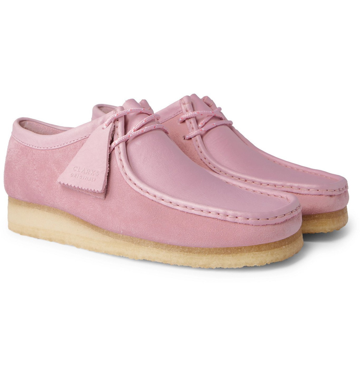 Clarks Wallabee Suede and Leather Boots Pink Clarks Originals