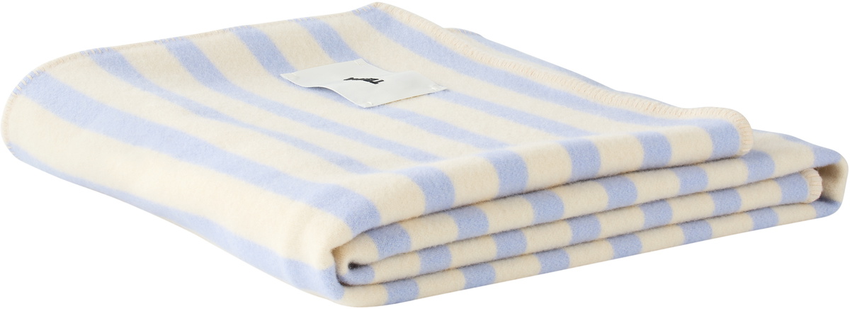 Tekla Beige & Blue Lambswool Blanket