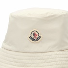 Moncler Men's Teddy Fleece Bucket Hat in Light Beige