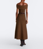 Simkhai Camilla off-shoulder wool midi dress
