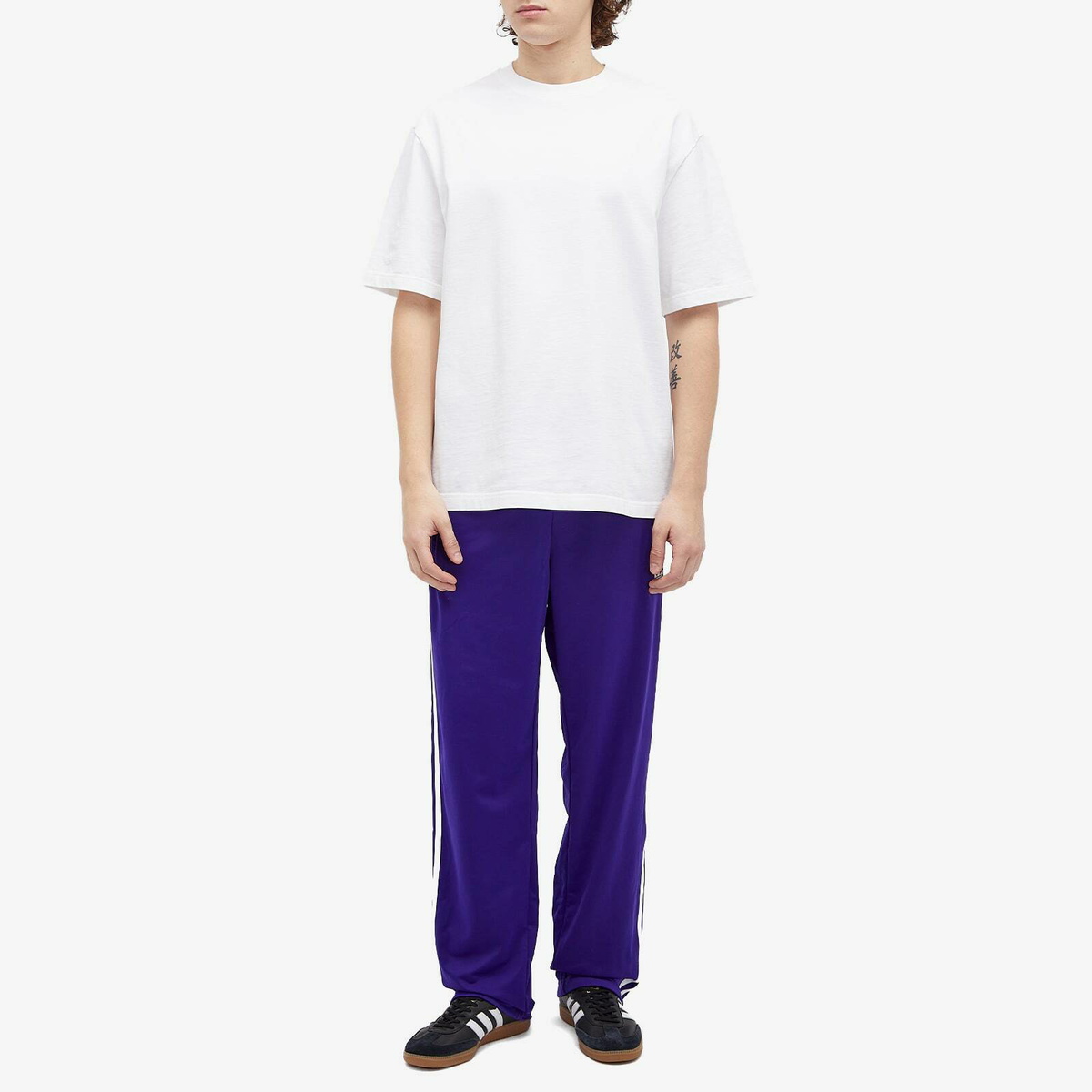purple adidas pants mens
