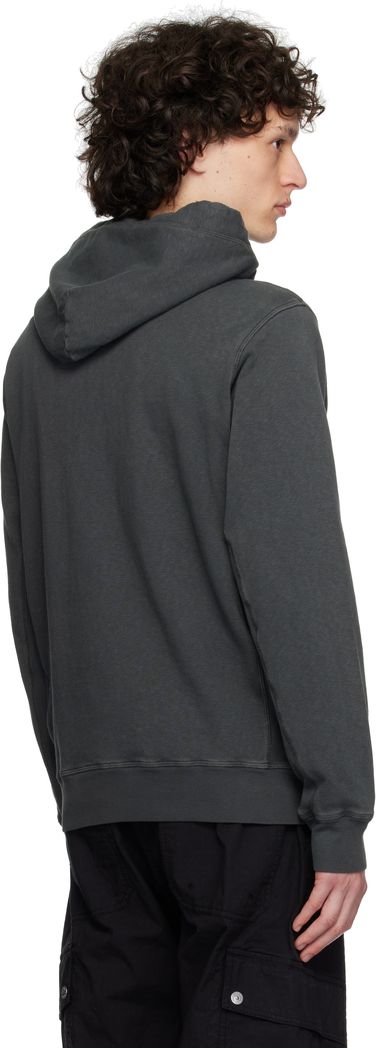 ★送料関税込★Stone  Malfile Fleece Effect Zip Hoodie Stone Island Malfile Fleece Garment Dyed Old Effect Zip