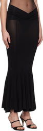 Nensi Dojaka Black V Waist Flared Midi Skirt