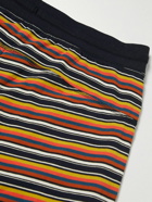 Paul Smith - Logo-Embroidered Striped Stretch-Cotton Jersey Drawstring Shorts - Blue