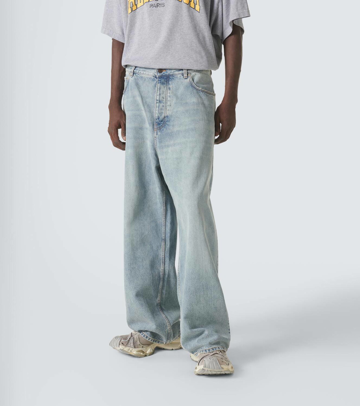 【関税&送料込】Balenciaga Light Blue Denim Wide-Leg Jeans Balenciaga Oversized Baggy Pants 'Light Blue' 786643TQW556379
