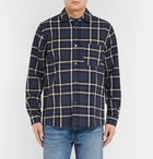 A.P.C. - Felix Checked Cotton and Linen-Blend Shirt - Men - Navy