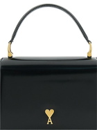 Ami Alexandre Mattiussi Black Handbag With Adc Patch On The Front And Adjustable And Removable Shoulder Strap In Leather Woman