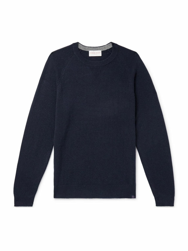 Photo: Derek Rose - Finley Cashmere Sweater - Blue