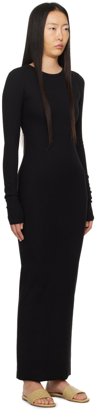 ÉTERNE Black Crewneck Maxi Dress